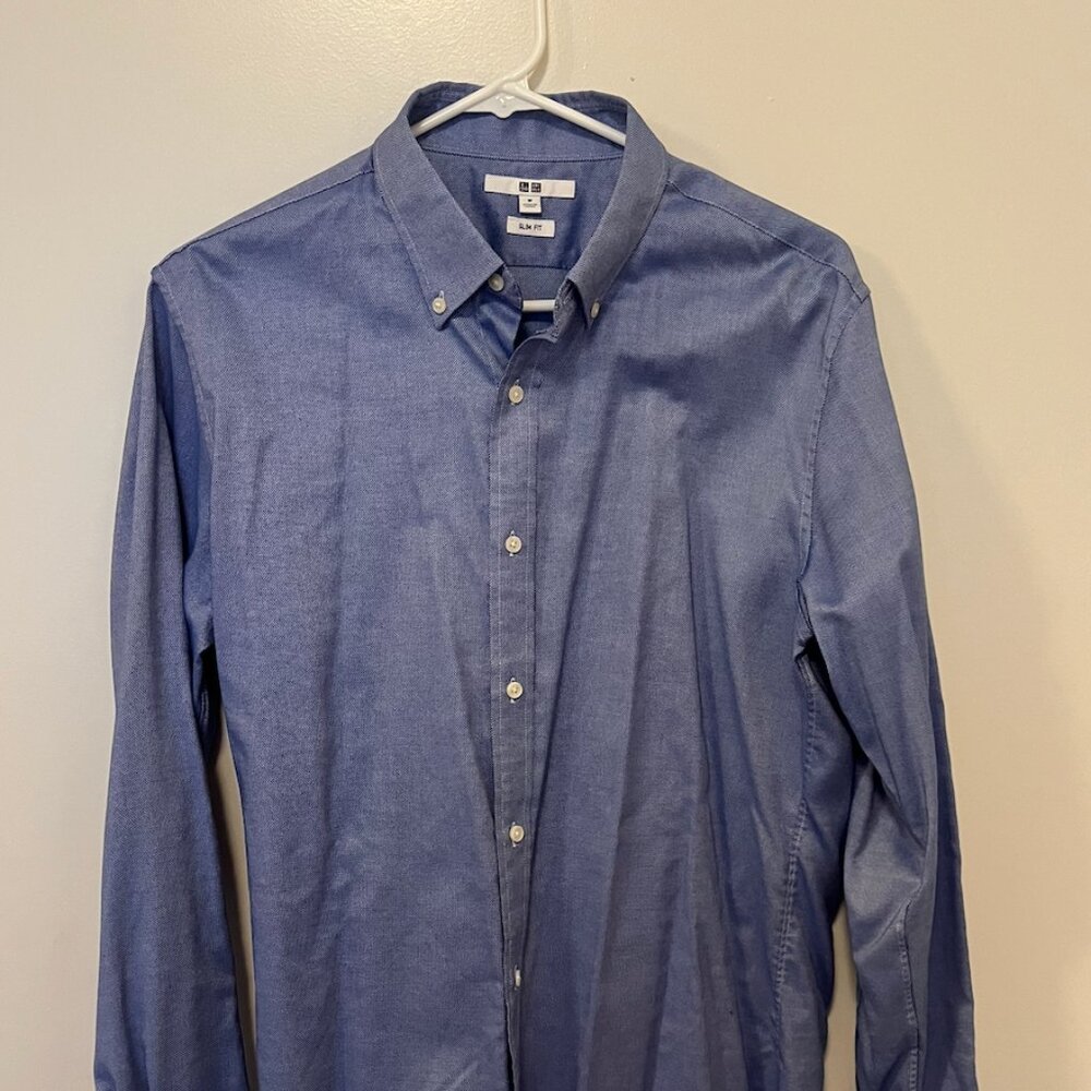 Uniqlo blue medium dress shirt